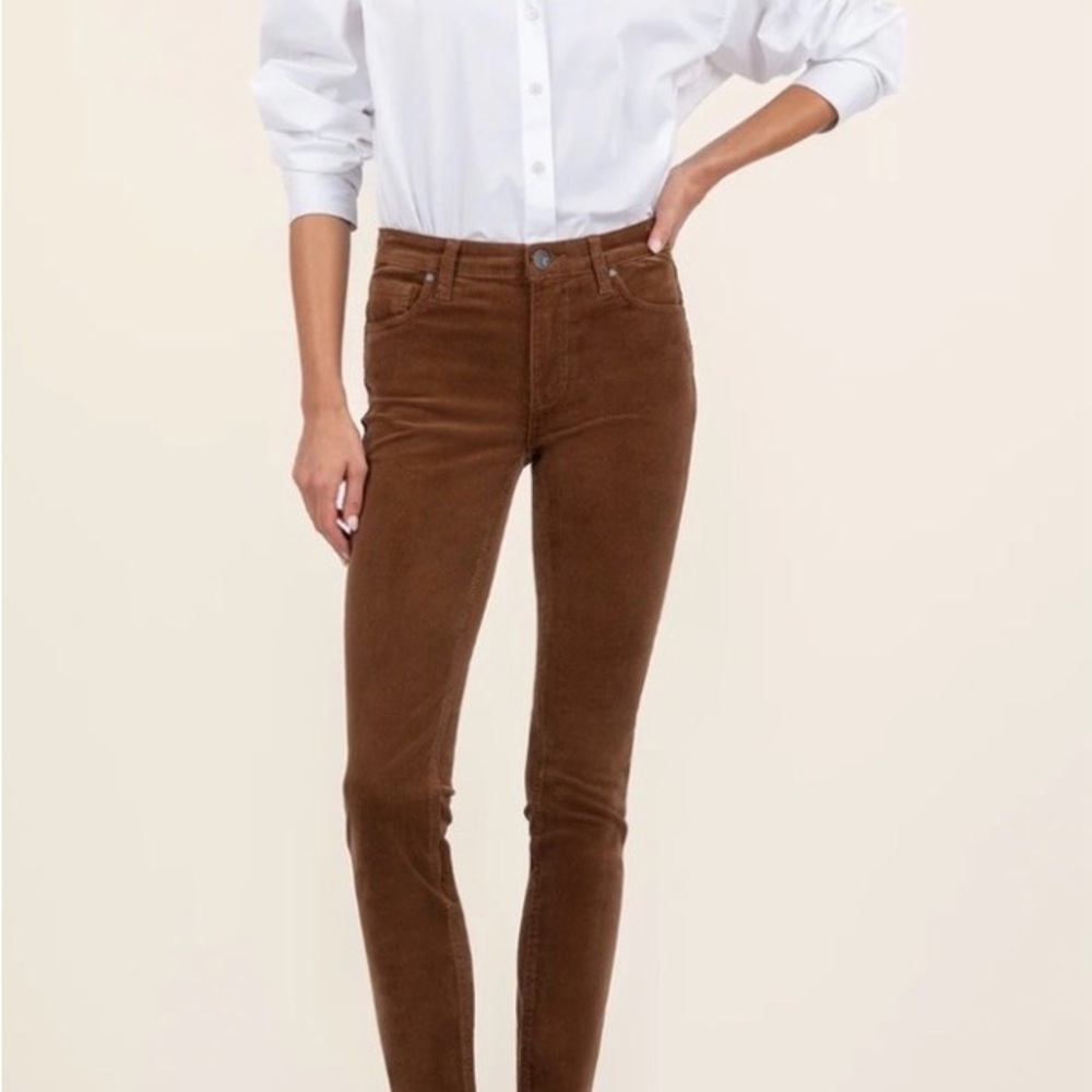 Kut from the Kloth Women's Brown Corduroy Skinny Pants